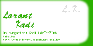 lorant kadi business card